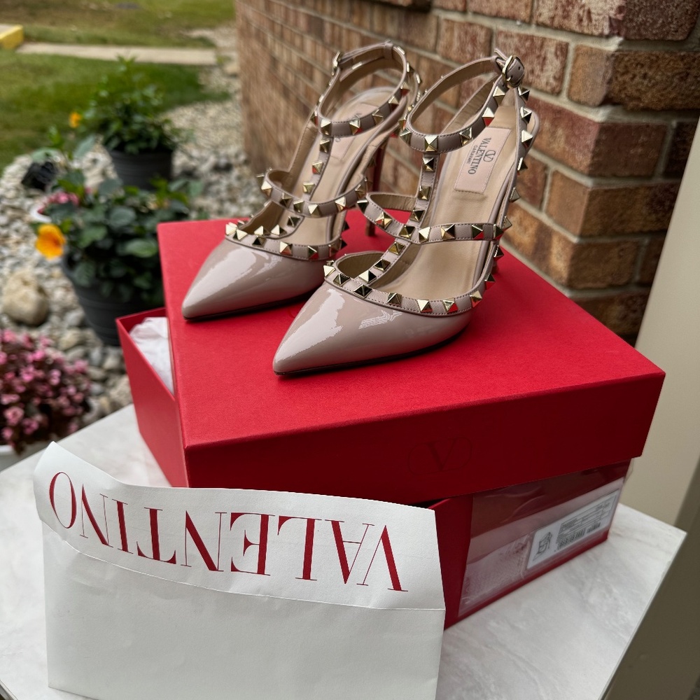 Valentino Beige Rockstud Heels